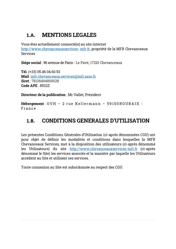 Mentions légales – Politique de confidentialité