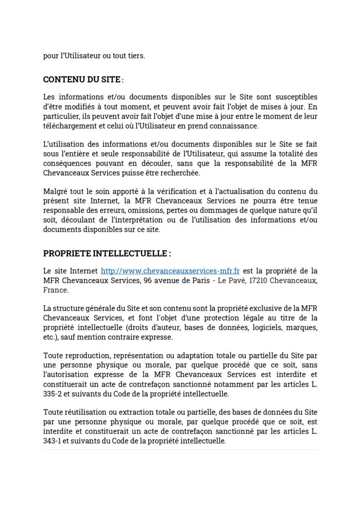 Mentions légales – Politique de confidentialité