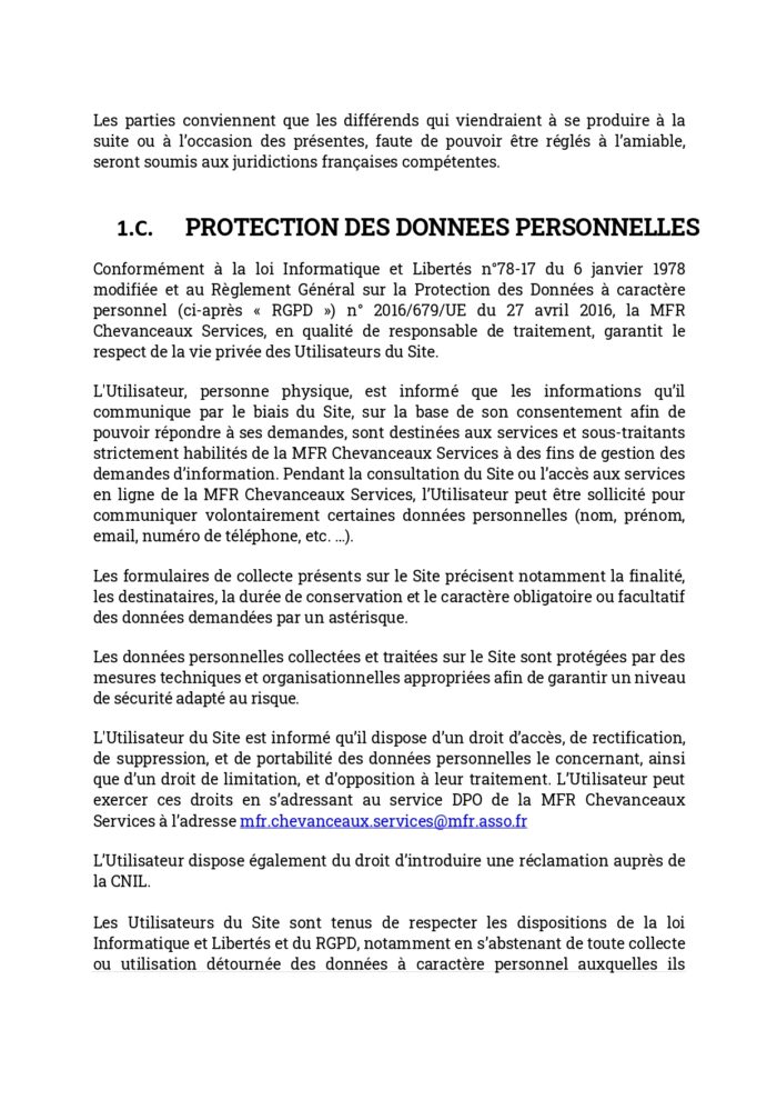 Mentions légales – Politique de confidentialité